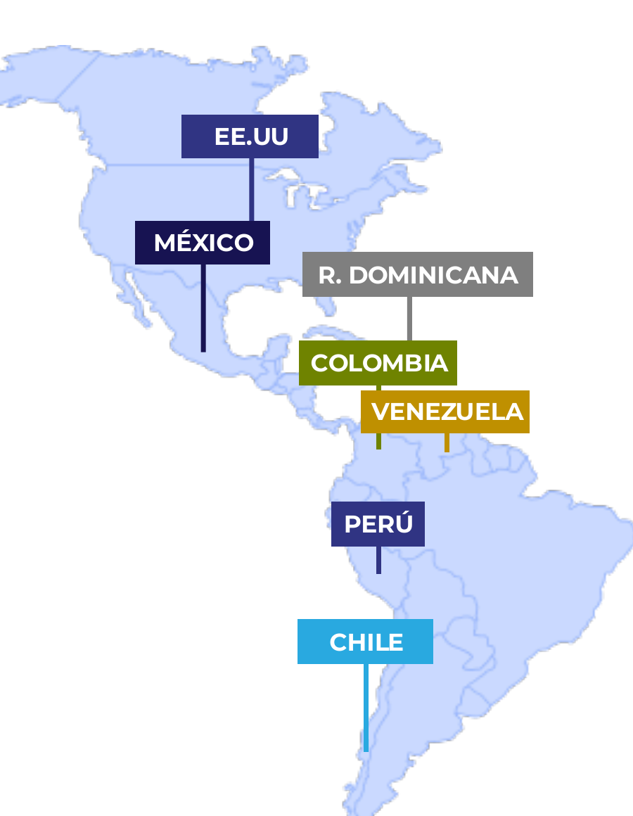 Mapa de presencia geográfica